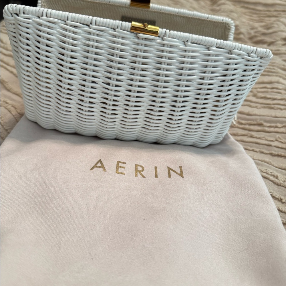 AERIN White Woven Clutch